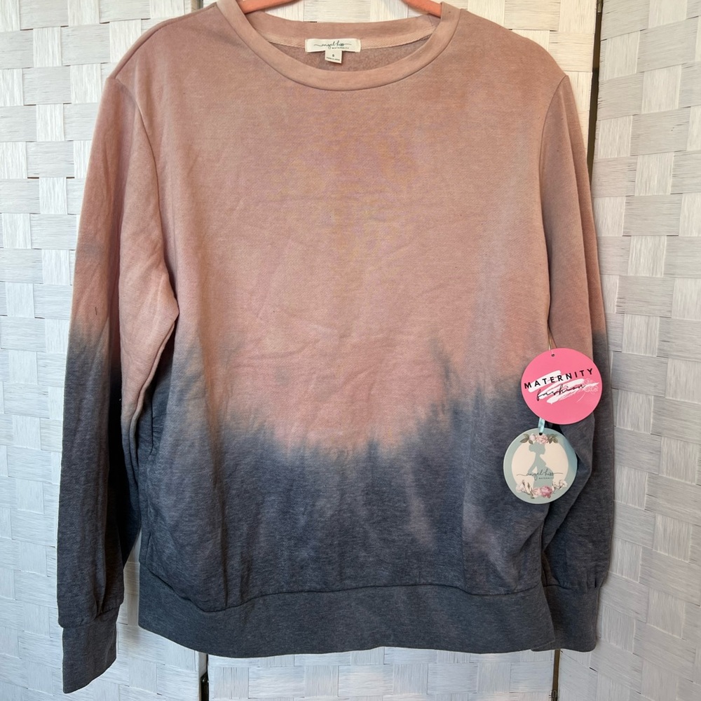 NWT Angel Kiss Maternity Sweater Blue and Pink
